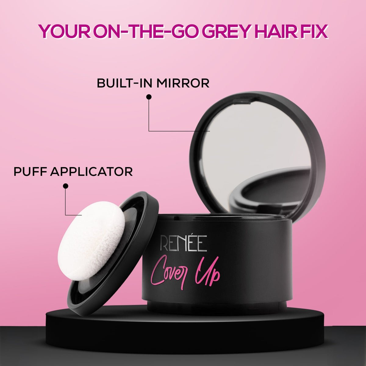RENEE Cover Up Hair Powder- For Instant Grey Hair Coverage & Root Touch-Up, 4g