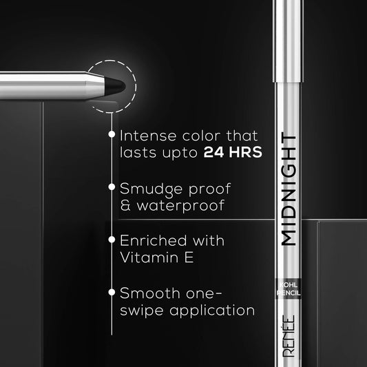 RENEE Midnight Kohl Kajal Pencil - 1.5 g