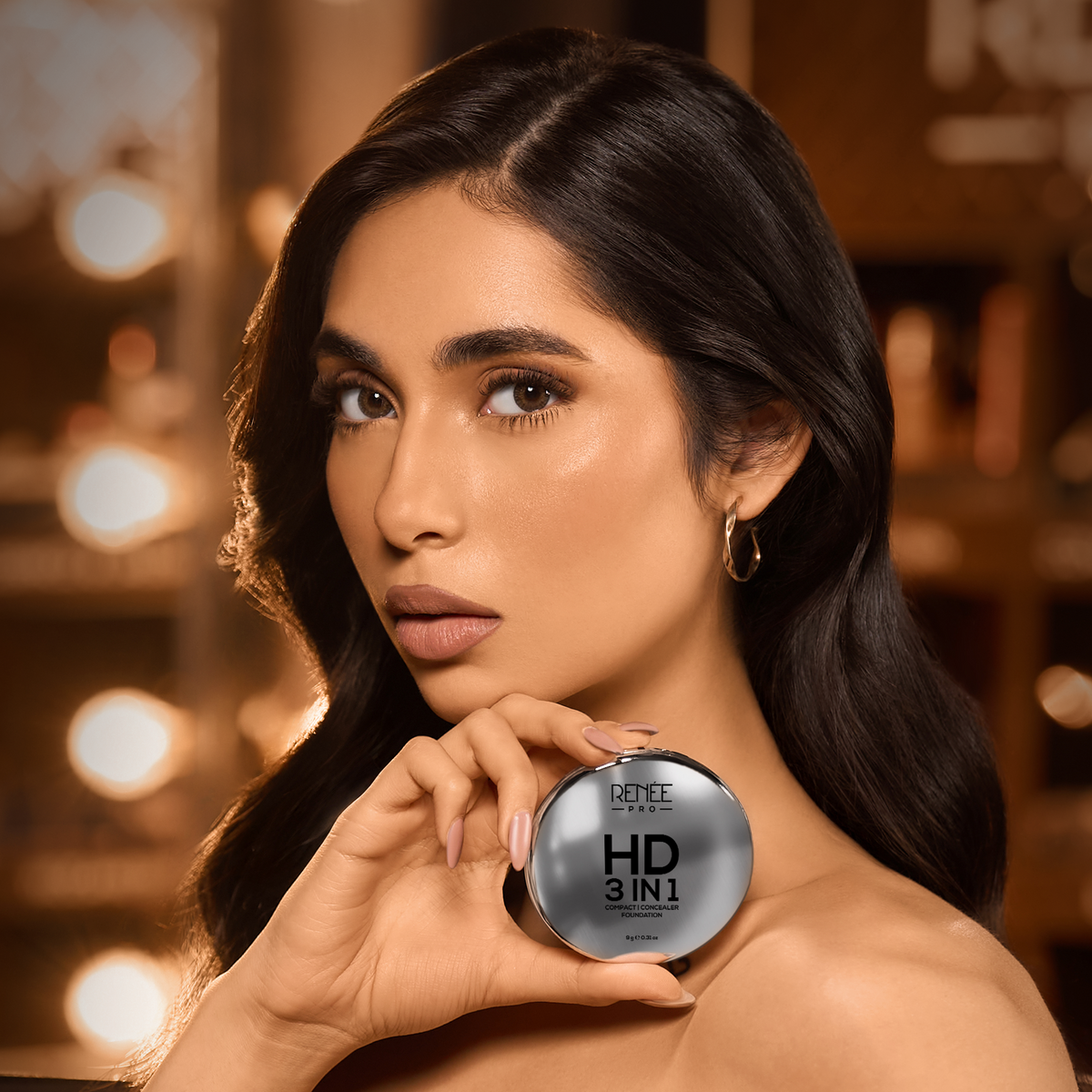 RENEE Pro HD 3-IN-1 Compact, Works as Concealer, Foundation & Powder With SPF 20, 9 g