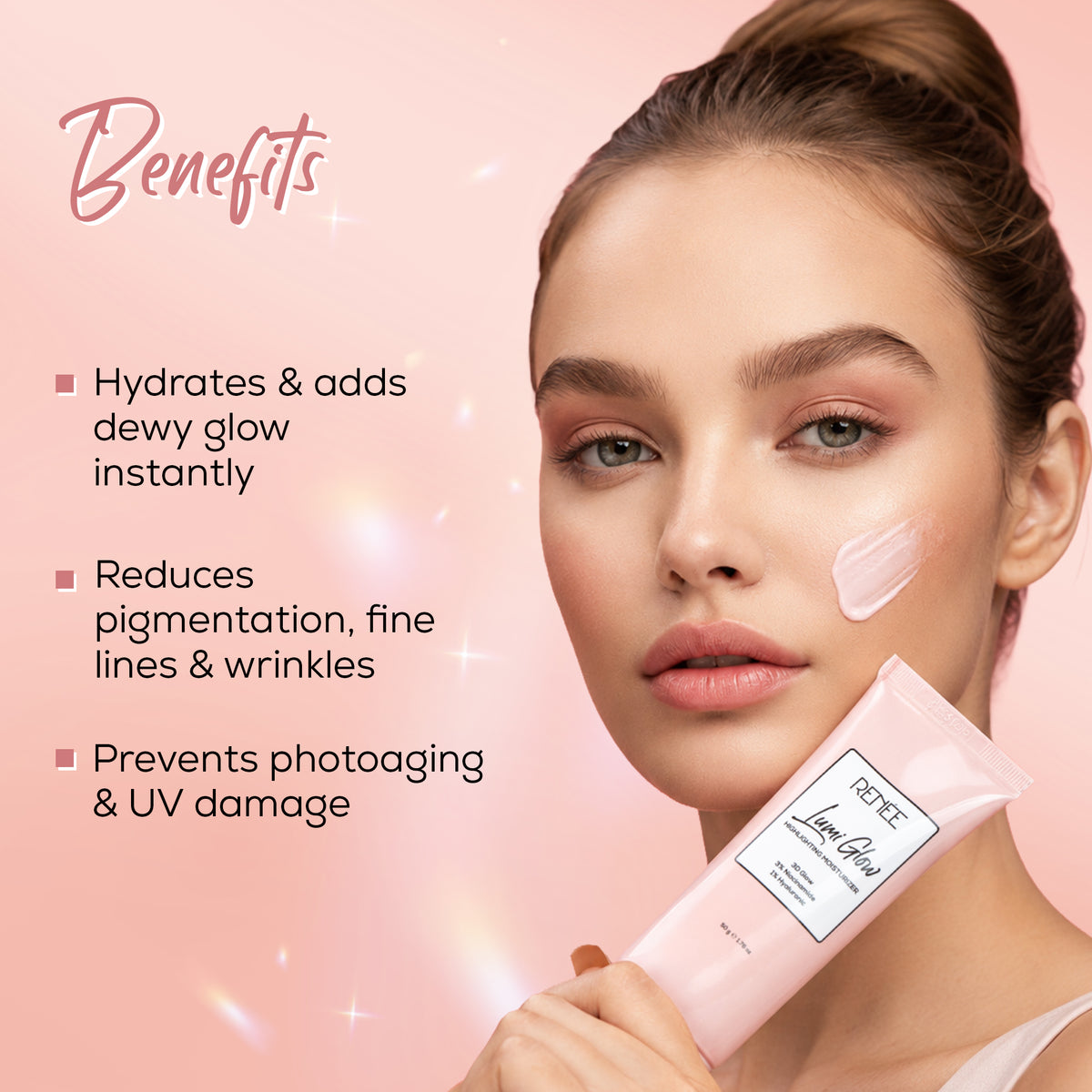 RENEE Lumi Glow Highlighting Moisturizer Cream, 50g